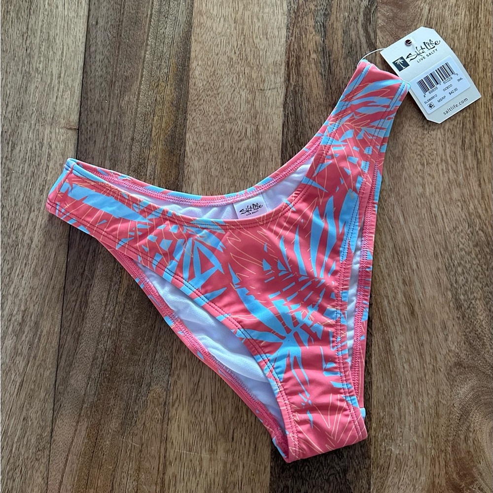 Salt Life Tropical Pink and Blue Bikini Bottom - Small